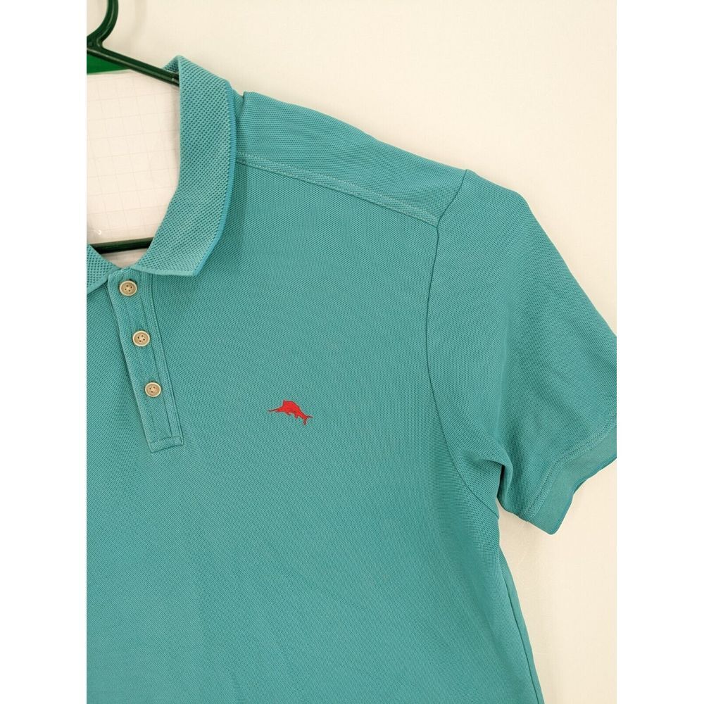 Tommy Bahama Supima Cotton Men's Teal Short Sleeve Marlin Polo Shirt, Size XL - Picture 4 of 9